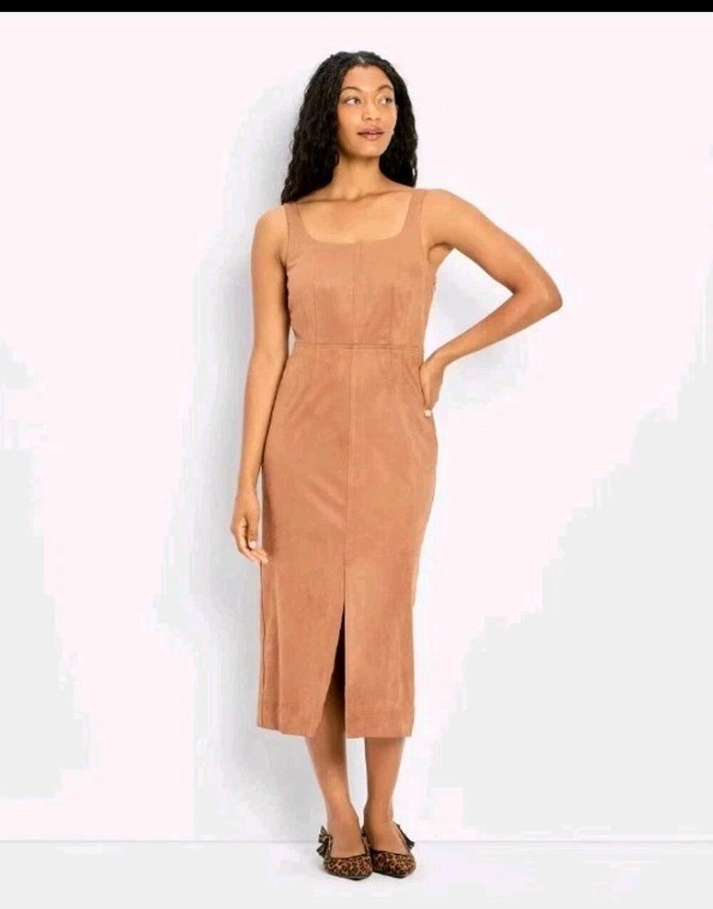Women's 90's Suede Midi A-Line Dress - Future Collective